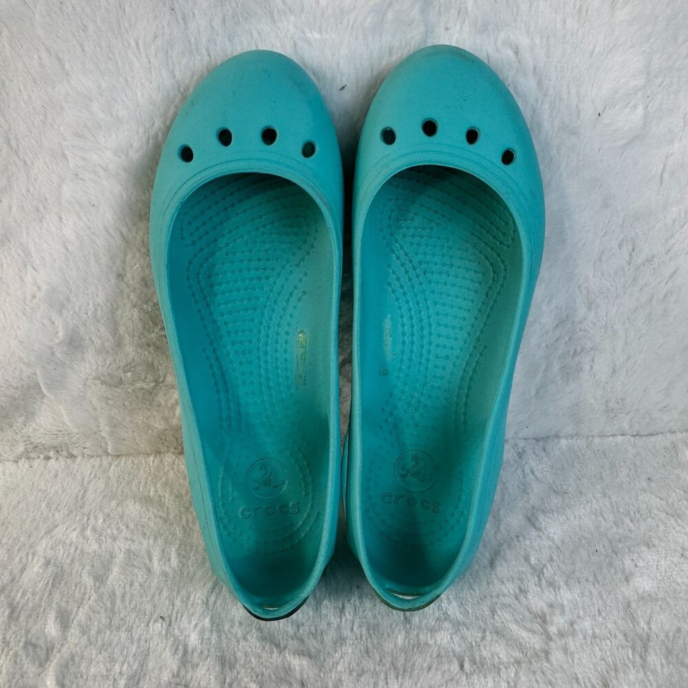 Crocs Women's Kadee Ballet Flats Teal Slip on - Picture 4 of 6